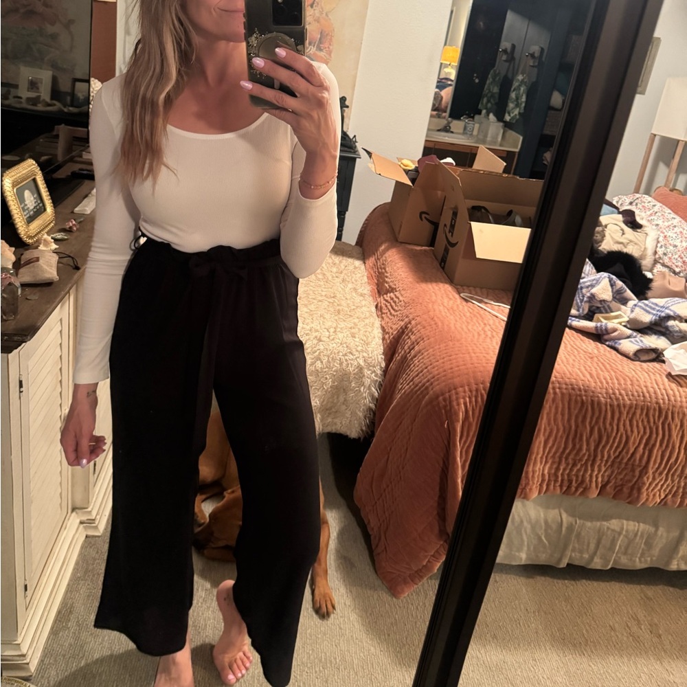 Miami Black Wide Leg Pants Romper